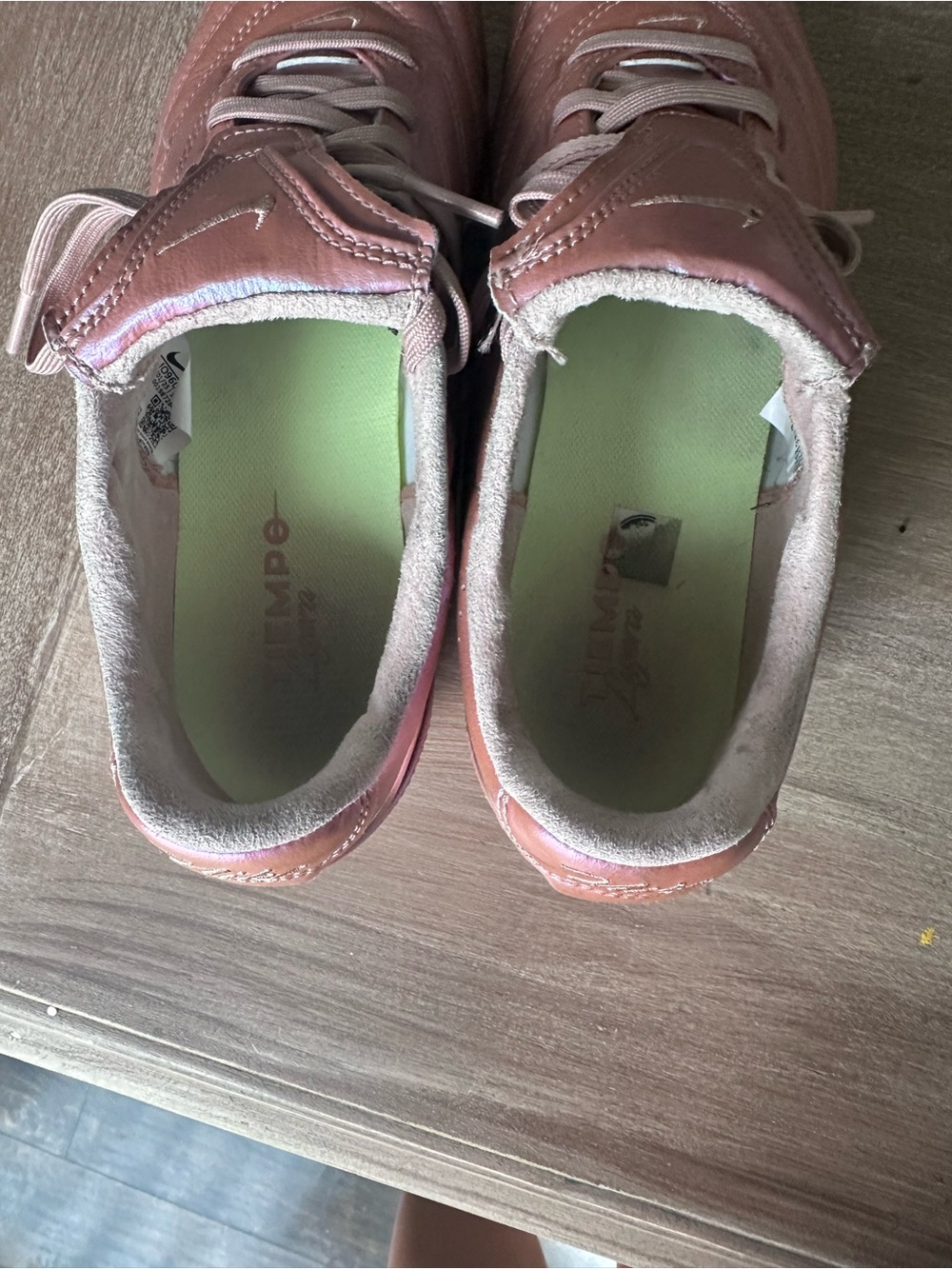 Nike Women's Iridescent Rose Gold Soccer Sneakers - Picture 6 of 8